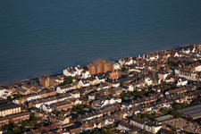 Drone recording of Deal in the state England, Great Britain