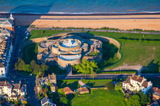 Drone recording of Deal in the state England, Great Britain