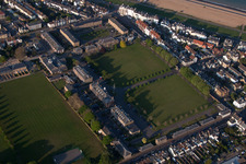 Aerial view of Walmer in the state England, Great Britain
