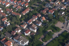 Bismarckstr in Kandel in the state Rhineland-Palatinate, Germany seen from a drone