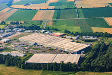 Horst Industrial Estate, Zufall Logistics Center in the district Minderslachen in Kandel in the state Rhineland-Palatinate, Germany viewn from the air