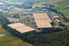 Horst Industrial Estate, Zufall Logistics Center in the district Minderslachen in Kandel in the state Rhineland-Palatinate, Germany from a drone