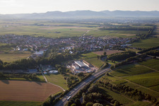 Power plants of geo-thermal power station on A65 in Insheim in the state Rhineland-Palatinate
