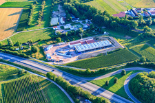 Drone image of Geothermal plant of Pfalzwerke geofuture GmbH at Insheim on the A65 in Insheim in the state Rhineland-Palatinate, Germany
