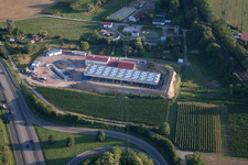 Aerial photograpy of Power plants of geo-thermal power station on A65 in Insheim in the state Rhineland-Palatinate