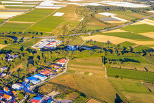 Geothermal plant of Pfalzwerke geofuture GmbH at Insheim on the A65 in Insheim in the state Rhineland-Palatinate, Germany out of the air