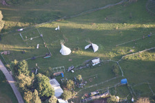 Drone recording of District Billigheim in Billigheim-Ingenheim in the state Rhineland-Palatinate, Germany