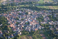 Aerial view of Town View of the streets and houses of the residential areas in the district Billigheim in Billigheim-Ingenheim in the state Rhineland-Palatinate