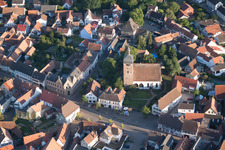 Oblique view of Town View of the streets and houses of the residential areas in the district Billigheim in Billigheim-Ingenheim in the state Rhineland-Palatinate