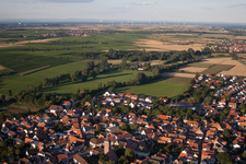 District Billigheim in Billigheim-Ingenheim in the state Rhineland-Palatinate, Germany from a drone