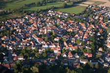 District Billigheim in Billigheim-Ingenheim in the state Rhineland-Palatinate, Germany seen from a drone