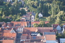 District Mühlhofen in Billigheim-Ingenheim in the state Rhineland-Palatinate, Germany from above