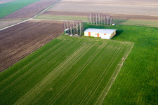 Aerial view of UL airfield in Seebach in the state Bas-Rhin, France
