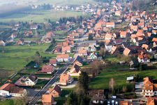 Aerial view of Lobsann in the state Bas-Rhin, France