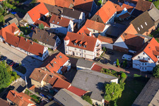 Aerial view of In the castle garden in Minfeld in the state Rhineland-Palatinate, Germany