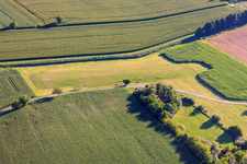 Aerial photograpy of Model airfield of the MFC Bad Bergzabern in Oberotterbach in the state Rhineland-Palatinate, Germany
