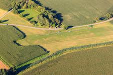 Model airfield of the MFC Bad Bergzabern in Oberotterbach in the state Rhineland-Palatinate, Germany from the plane