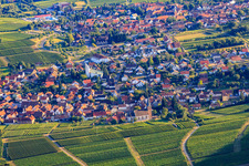 Wine-growing town from the north in the district Rechtenbach in Schweigen-Rechtenbach in the state Rhineland-Palatinate, Germany