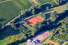 Aerial view of Tennis Club TCO Oberotterbach and SV Oberotterbach 1950 eV in Dörrenbach in the state Rhineland-Palatinate, Germany