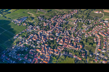 Village overview from the west in Oberotterbach in the state Rhineland-Palatinate, Germany