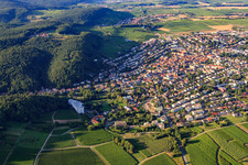 City view from the south in Bad Bergzabern in the state Rhineland-Palatinate, Germany seen from above