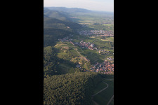 District Gleishorbach in Gleiszellen-Gleishorbach in the state Rhineland-Palatinate, Germany seen from above