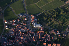 Southern Palatinate Terraces in the district Gleiszellen in Gleiszellen-Gleishorbach in the state Rhineland-Palatinate, Germany from above
