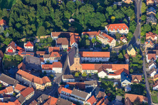 Aerial photograpy of Collegiate Church in Klingenmünster in the state Rhineland-Palatinate, Germany