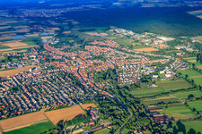 City view from the west in Herxheim bei Landau in the state Rhineland-Palatinate, Germany