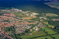 Aerial view of City view from the west in Herxheim bei Landau in the state Rhineland-Palatinate, Germany