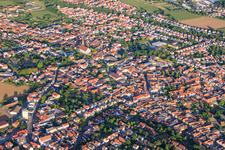 Aerial view of Center in Herxheim bei Landau in the state Rhineland-Palatinate, Germany