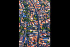 Aerial view of Upper main street in Herxheim bei Landau in the state Rhineland-Palatinate, Germany