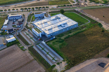 Aerial photograpy of New building DBK David + Baader GmbH in Rülzheim in the state Rhineland-Palatinate, Germany