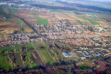 Aerial view of City view from the south in Kandel in the state Rhineland-Palatinate, Germany