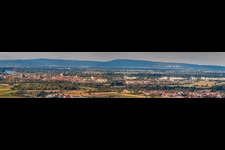City panorama from the southwest in Speyer in the state Rhineland-Palatinate, Germany