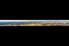 Panoramic perspective of City area with outside districts in Speyer in the state Rhineland-Palatinate, Germany
