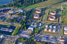 Aerial view of TanQuid fuel depot at the airport in Speyer in the state Rhineland-Palatinate, Germany