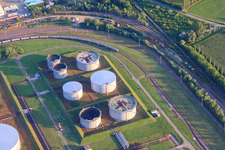 TanQuid fuel depot at the airport in Speyer in the state Rhineland-Palatinate, Germany out of the air