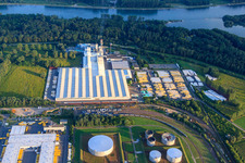 Aerial photograpy of Saint-Gobain Isover G+H AG in Speyer in the state Rhineland-Palatinate, Germany