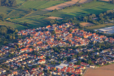 View of the town from the northwest in the district Sondernheim in Germersheim in the state Rhineland-Palatinate, Germany