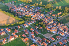 Aerial view of Knittelsheimer Way in Herxheimweyher in the state Rhineland-Palatinate, Germany