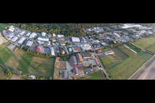 Panorama of the Am Gäxwald and Am Kleinwald commercial areas in Herxheim bei Landau in the state Rhineland-Palatinate, Germany