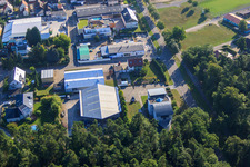 Aerial view of WiCo Production GmbH in Rheinzabern in the state Rhineland-Palatinate, Germany