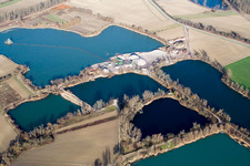Gravel pits of Kieswerk Wolf in Leimersheim in the state Rhineland-Palatinate, Germany