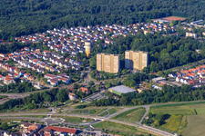 High-rise buildings at Bürgerpark in Wörth am Rhein in the state Rhineland-Palatinate, Germany