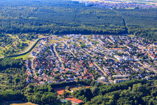 New development area Vogelring from the south in Jockgrim in the state Rhineland-Palatinate, Germany