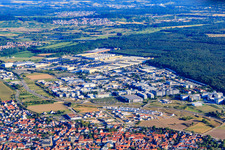 Aerial view of Industrial Park South with SAP Deutschland SE & Co. KG (WDF21) in Walldorf in the state Baden-Wuerttemberg, Germany