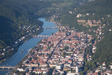 Village on the banks of the area Neckar river course in Heidelberg in the state Baden-Wurttemberg