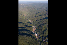 Valley landscape surrounded by mountains in Schriesheim in the state Baden-Wurttemberg, Germany