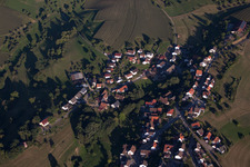Aerial view of Village view in the district Rittenweier in Weinheim in the state Baden-Wuerttemberg, Germany